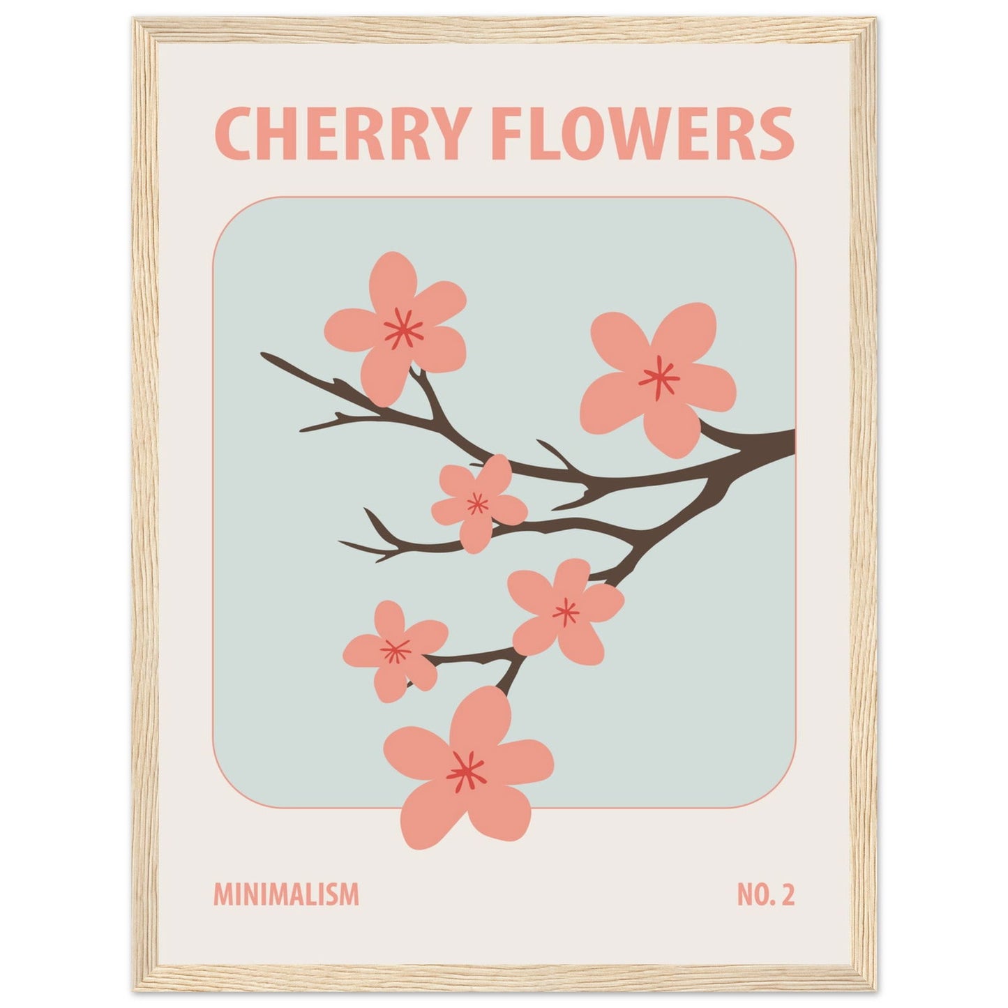 Cherry Flowers - art behind glass