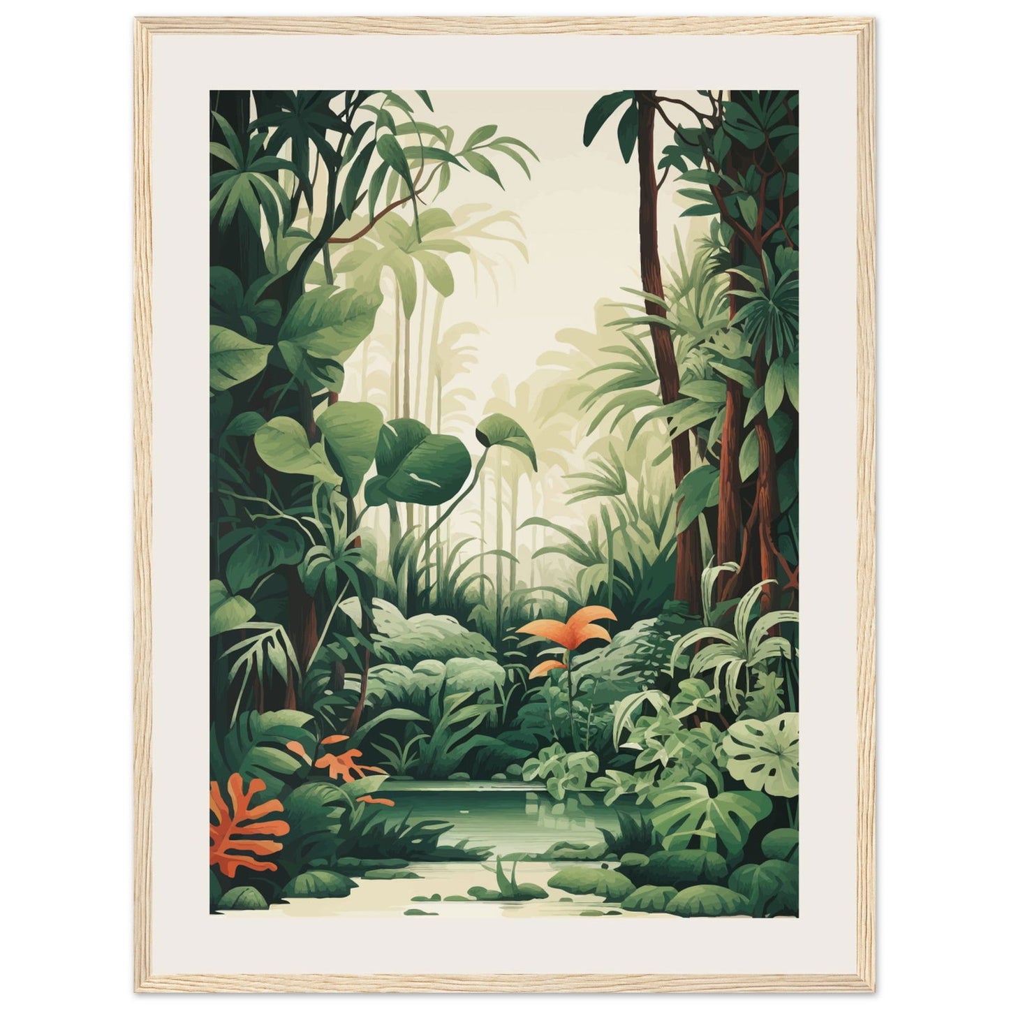 Jungle River - art behind glass