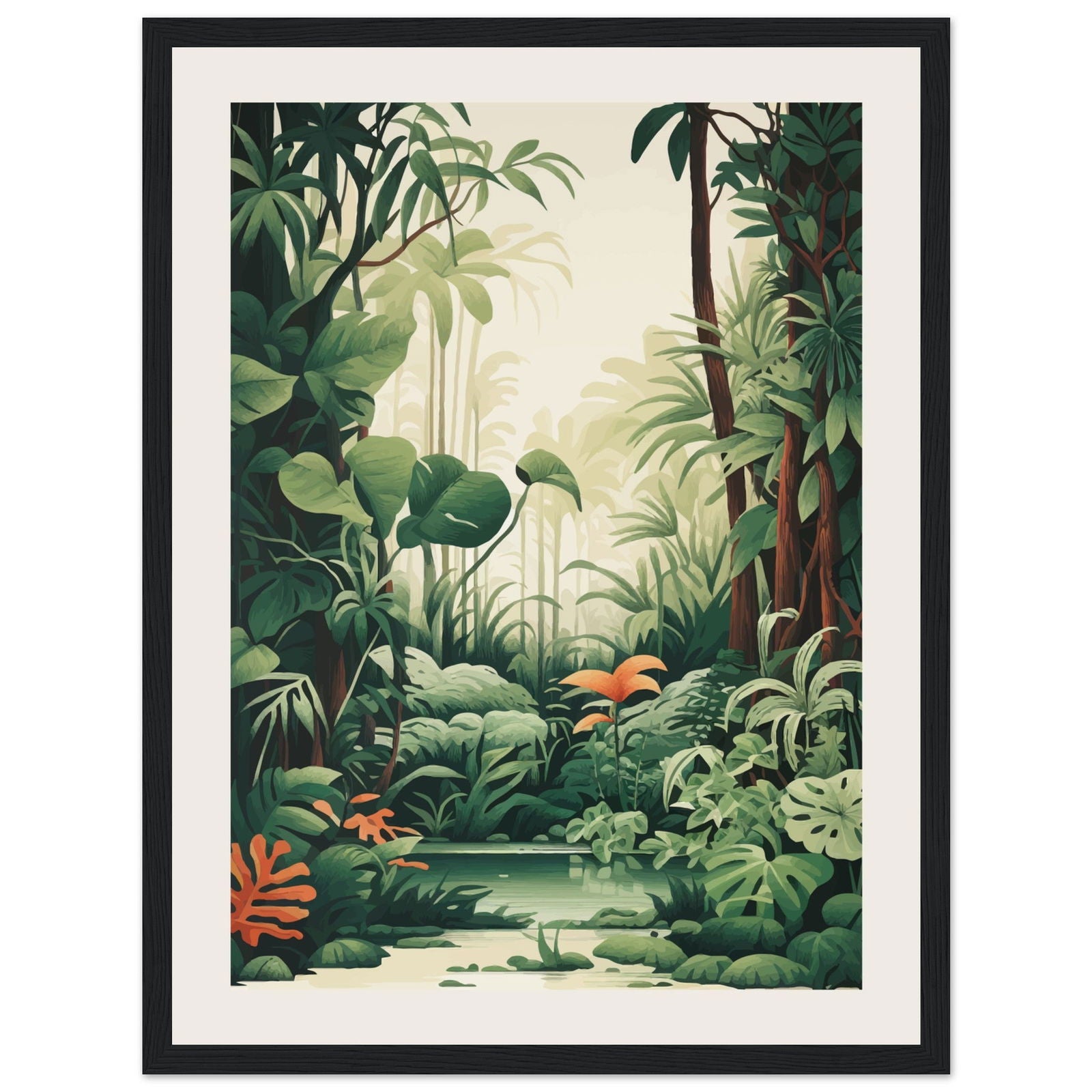 Jungle River - art behind glass